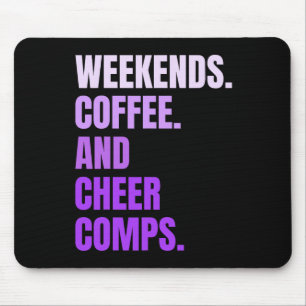 Weekends Coffee And Cheer Comps Retro Cheerleading Mouse Pad
