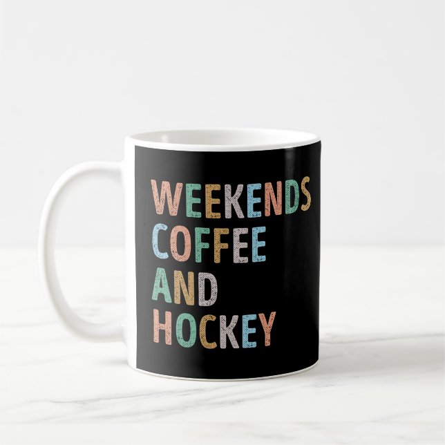 Weekends Coffee and Hockey Mum Mug (Left)