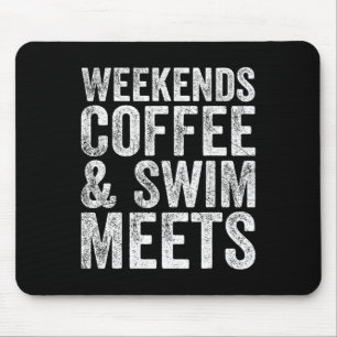 Weekends Coffee And Swim Meets Retro Coffee Lover Mouse Pad
