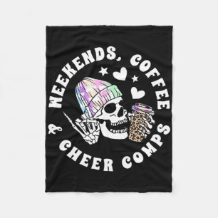 Weekends Coffee Cheer Comps Cheerleading Coach Che Fleece Blanket