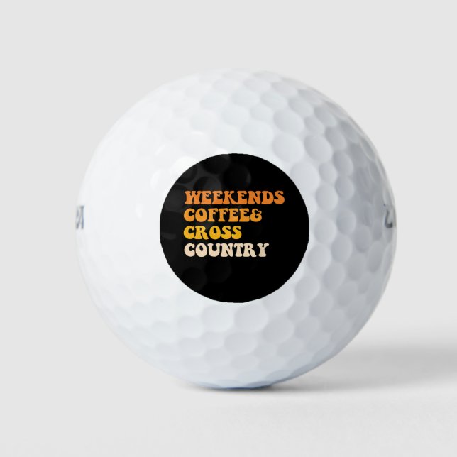 Weekends Coffee Cross Country Runner Golf Balls (Front)