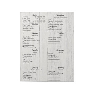 Weekly Adult Chore List Notepad