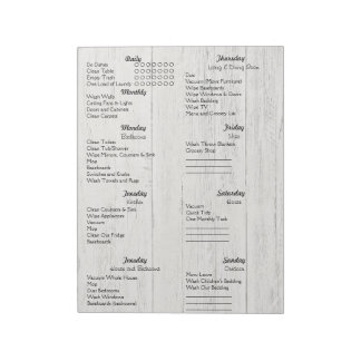 Weekly Adult Chore List Notepad