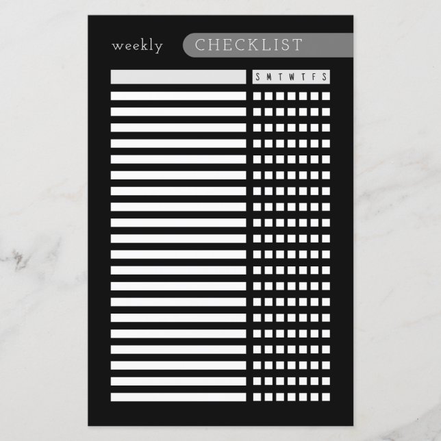 weekly checklist black white (Front)