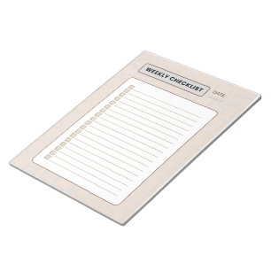 Weekly Checklist Planner Notepad