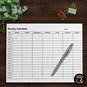 Weekly Daily Schedule Desk Planner Notepad