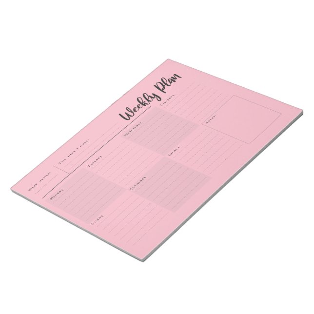 Weekly, day by day Organiser Notepad (Angled)