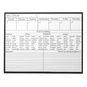 Weekly Emotion Calendar - Personalise Notepad