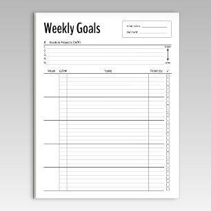 Weekly Goals Notepad