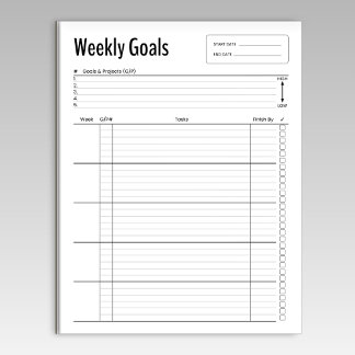 Weekly Goals Notepad