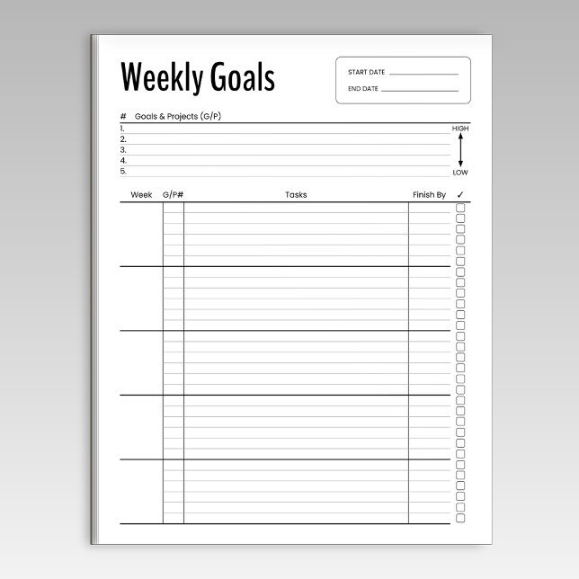 Weekly Goals Notepad (Creator Uploaded)