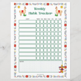 Weekly Habit Tracker Printable - Lama Edition