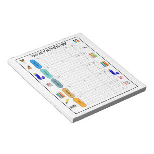 WEEKLY HOMEWORK NOTEPAD