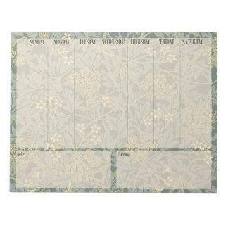 Weekly list - William Morris Jasmine Notepad