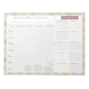 Weekly Meal Planner Colourful Circles Notepad