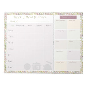 Weekly Meal Planner Colourful Shapes Notepad