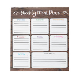 Weekly Meal Planner- Dark Brown Notepad