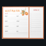 Weekly Meal Planner grocery list Notepad<br><div class="desc">This notepad has a weekly planner on every page,  with separate boxes for each day of the week and a large box for your grocery list. Start you week fresh with this cheerful watercolor citrus illustrated weekly meal planner.Also makes a great gift for your favourite chef.</div>