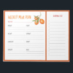 Weekly Meal Planner grocery list Notepad<br><div class="desc">This notepad has a weekly planner on every page,  with separate boxes for each day of the week and a large box for your grocery list. Start you week fresh with this cheerful watercolor citrus illustrated weekly meal planner.Also makes a great gift for your favourite chef.</div>