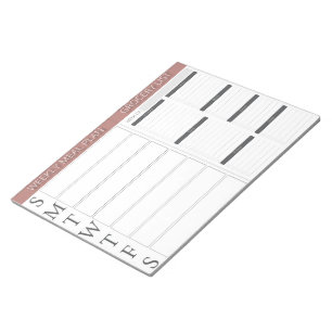 Weekly Meal planner & Grocery List Notepad