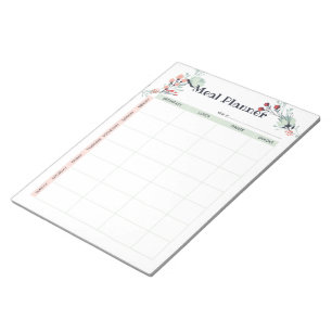 Weekly Meal Planner in Cute Floral Style Notepad