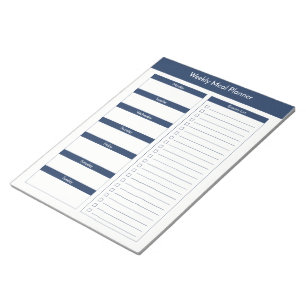Weekly Meal Planner - Navy Notepad