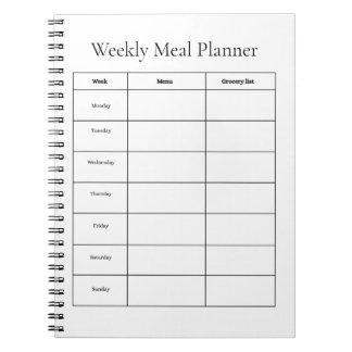 Weekly Meal Planner Notebook