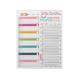 Weekly Meal Planner Notepad