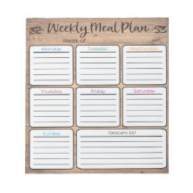 Weekly Meal Planner Notepad