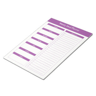 Weekly Meal Planner - Purple Notepad