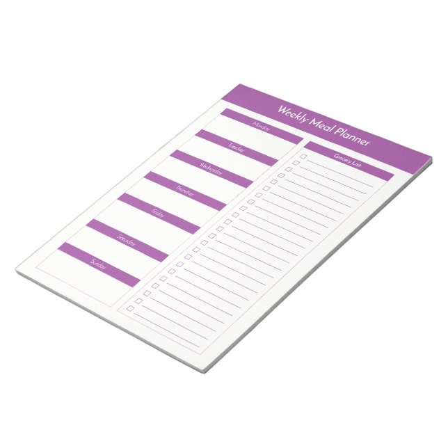 Weekly Meal Planner - Purple Notepad (Angled)