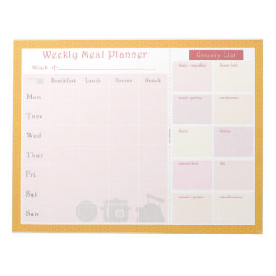 Weekly Meal Planner Summer Flowers Notepad