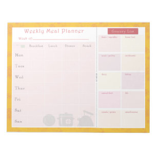 Weekly Meal Planner Summer Notepad