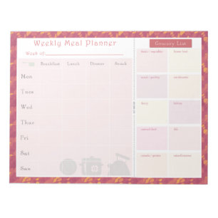 Weekly Meal Planner Summer Wave Notepad