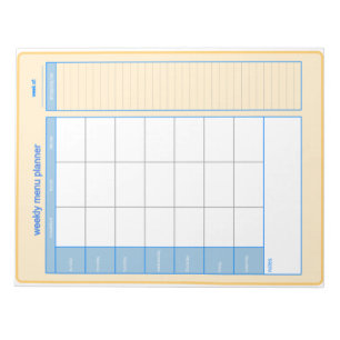 Weekly Menu Planner Notepad