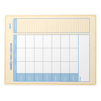 Weekly Menu Planner Notepad