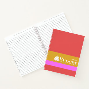 Weekly monthly budget expenses modern bright  notebook