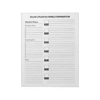 Weekly Notepad Simple and Functional Lined Monday 