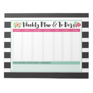 Weekly Plan & To-Do List Large Notepad