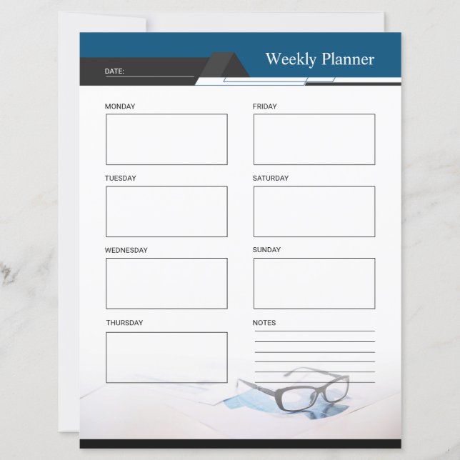Weekly Planner and To do list template (Back)