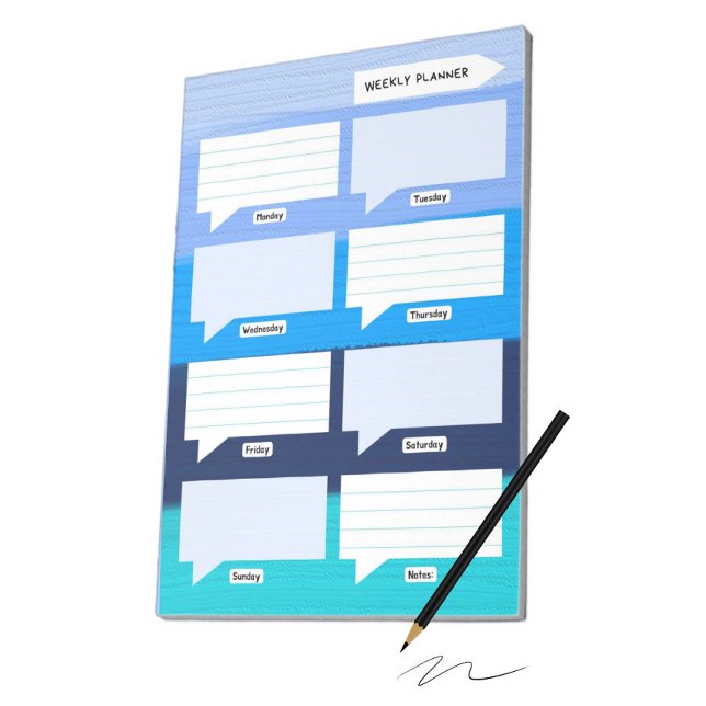 Weekly planner blue shades notepad (Creator Uploaded)