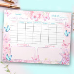 Weekly Planner Butterfly Pink Purple Floral Name Notepad<br><div class="desc">Cute playful Weekly Planner Notepad full of butterflies in lovely happy shades of pink,  purple,  light green,  and turquoise blue. Perfect for any girly heart out there. Easily personalise all the text,  leave a personal message,  or leave some text blank. - Kate Eden Art</div>