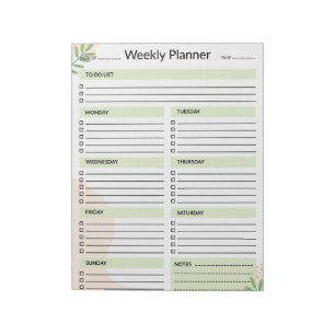Weekly Planner Calendar Organiser To Do List Notepad