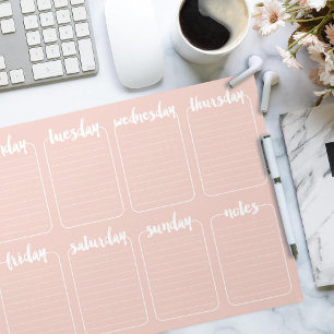Weekly Planner Custom Colour Tear Away Calendar Notepad