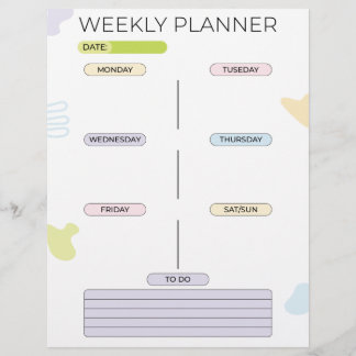 Weekly Planner Custom Letterhead