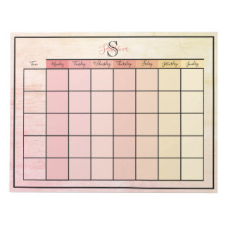 Weekly Planner Daily Pink Yellow Colour Notepad