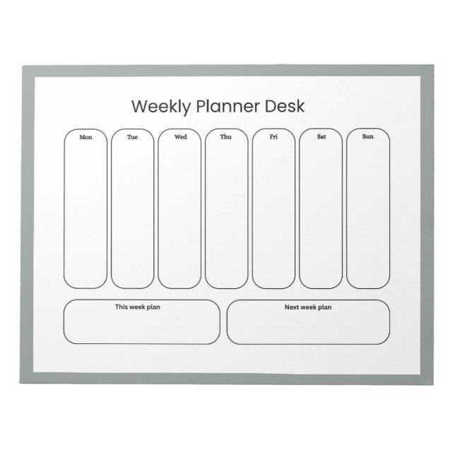 Weekly Planner Desk Notepad (Front)