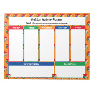 Weekly Planner HOLIDAY ACTIVITY BOOKS Tear Away Notepad