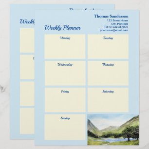 Weekly Planner Lake Buttermere Cumbria England Custom Letterhead