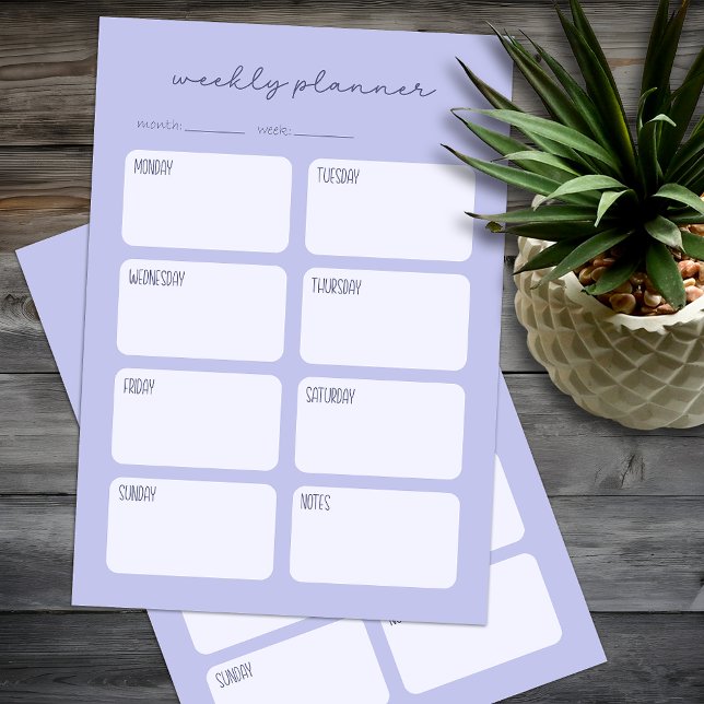 Weekly Planner Minimal Blue Notepad (Creator Uploaded)